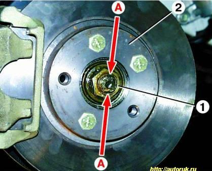 Entfernen und Zerlegen der Vorderradnabe des GAZ-3110