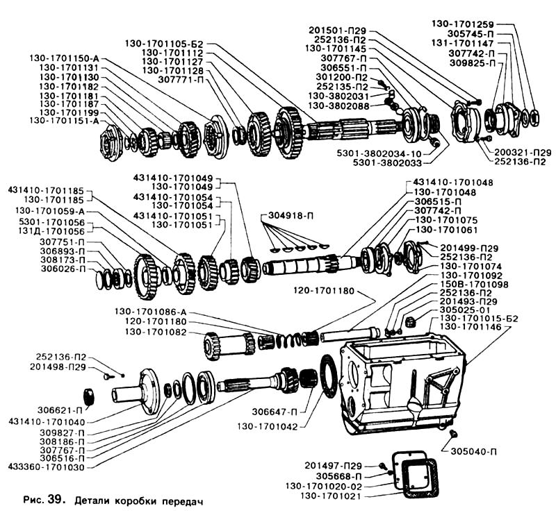 Детали коробки передач ЗИЛ-5301
