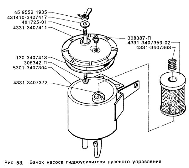 Бачок гідропідсилювача керма ЗІЛ-5301(каталог)