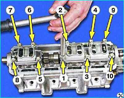 Сборка головки цилиндров двигателя
