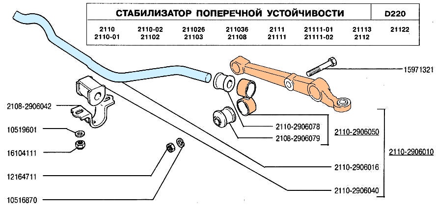 Как снять стабилизатор поперечной устойчивости подвески ВАЗ-2110