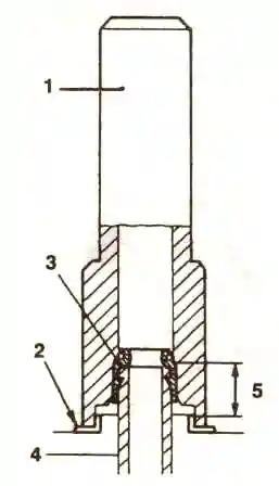 Вдавить колпачок с помощью приспособления
