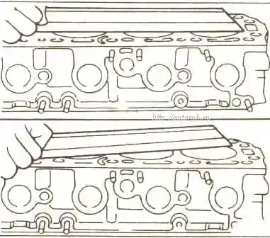 Проверка прогиба плоскостей головки