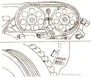 СНЯТИЕ И УСТАНОВКА НАТЯЖЕНИЕ ЗУБЧАТОГО РЕМНЯ Опель Корса