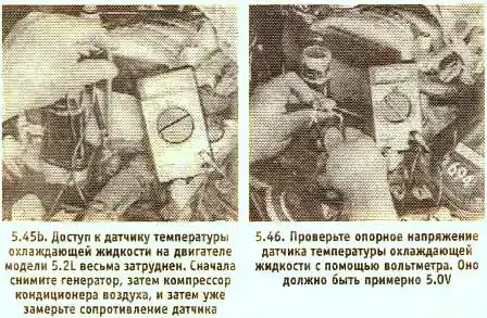 рис::проверка датчика температуры охлаждающей жидкости Проверка датчика температуры охлаждающей жидкости
