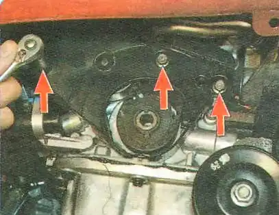 Замена и регулировка ремня ГРМ и замена натяжного ролика Авео Шевролет с двигателем F14S3 и F15S3