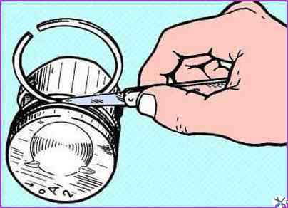 Checking the clearance between the piston rings and piston grooves