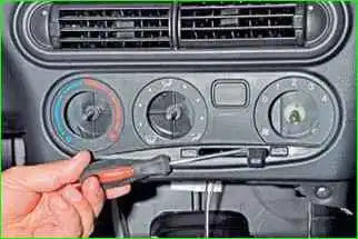 Removing the air conditioner control unit