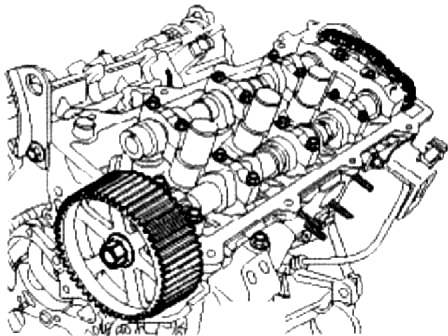 установка головки блока цилиндров двигателя G6EA