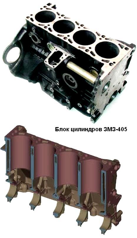 Defect and repair of the cylinder block of the ZMZ-405 engine