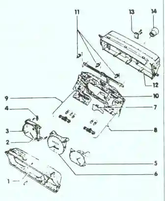 рис::комплект приборной доски с кварцевыми часами Комплект приборной доски с кварцевыми часами