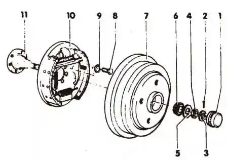 рис::снятие и установка тормозного барабана снятие и установка тормозного барабана VW Passat