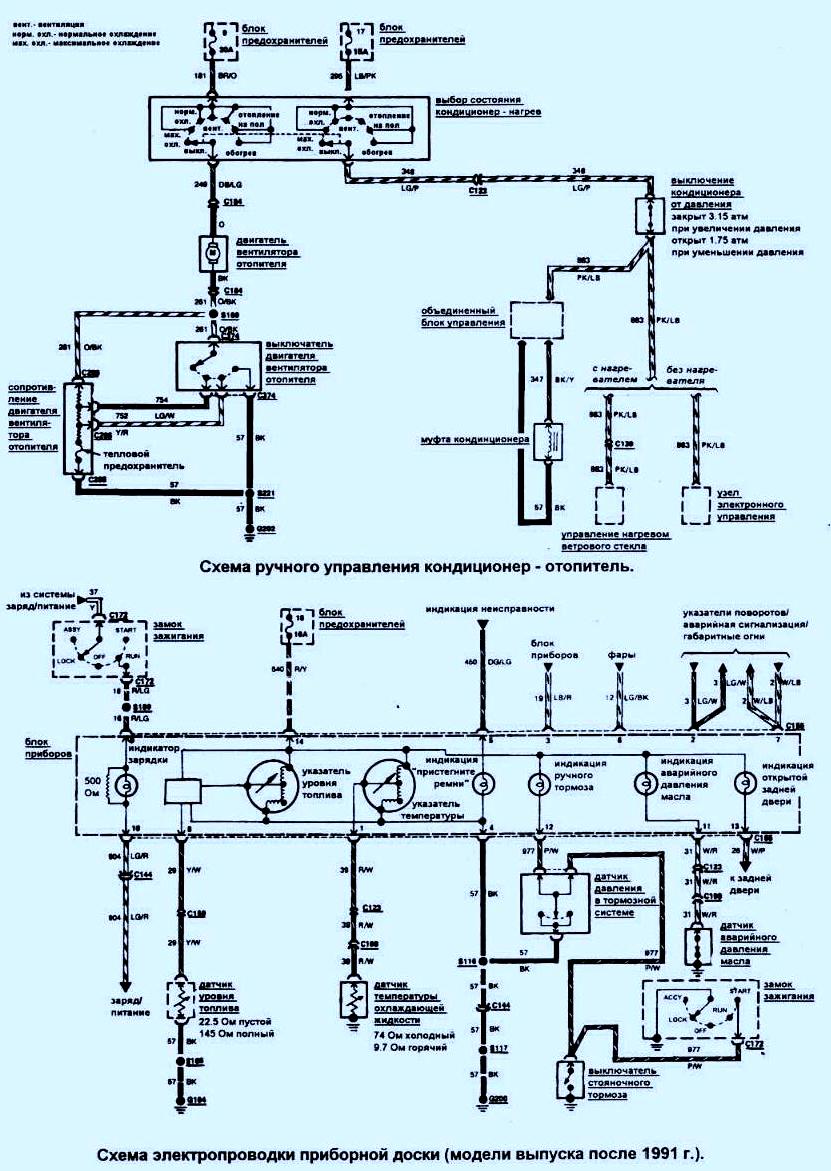Схемы электрооборудования систем автомобиля Ford Taurus