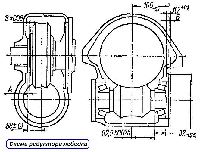 Схема редуктора лебідки ГАЗ-66