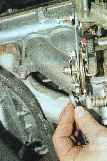 unscrew the nut 1-2 turns and remove the cable from the throttle actuator clamp
