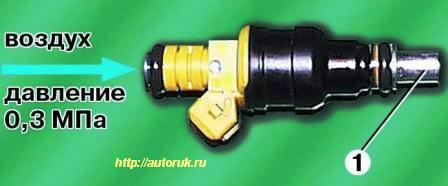 you need to lower the nozzle of 1 nozzle into a container with gasoline or kerosene and apply compressed air