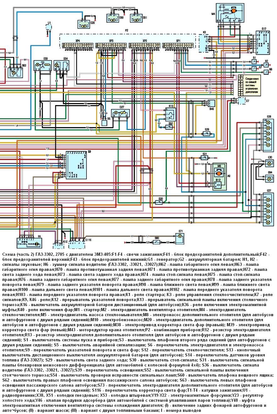 Схема электрооборудования Газель 3302 двигатель 402 карбюратор