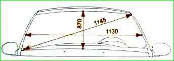 Linear dimensions of the Lada Granta body