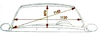 Kontrollpunkte und geometrische Abmessungen von Lada Granta