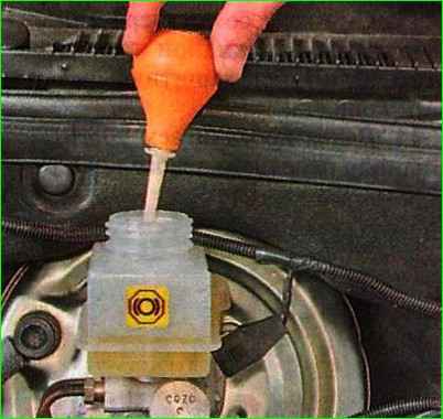Replacing brake fluid