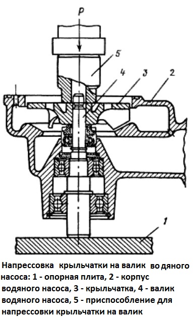 Сборка водяного насоса камаз