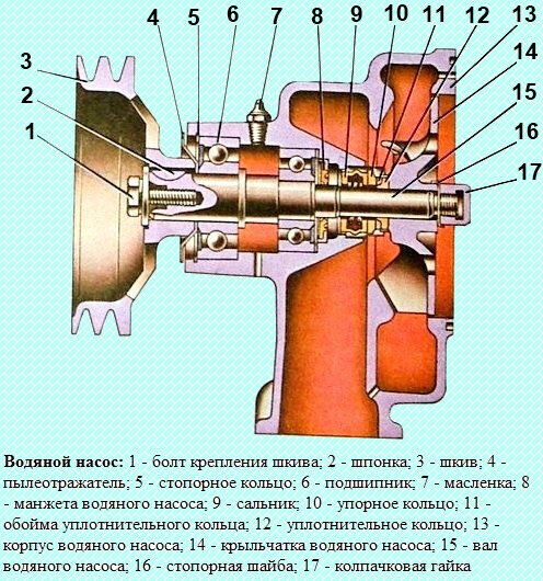 Konstruktionsmerkmale des Kühlsystems der Motoren KAMAZ 740.11-240, 740.13-260, 740.14-300