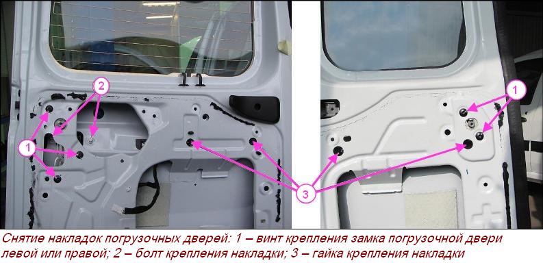 Разборка и сборка задних грузовых дверей автомобиля Лада Ларгус