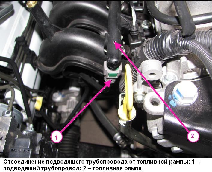 Как снять и поставить топливную рампу двигателя К7М