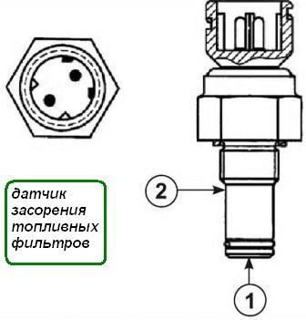 датчик засорения топливных фильтров ЯМЗ-650