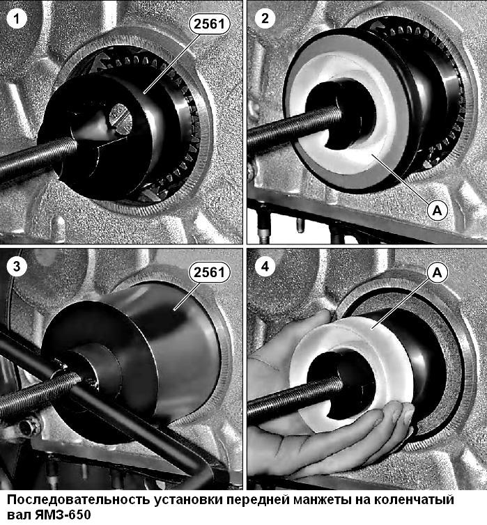 Installation sequence of the front oil seal on the YaMZ-650 crankshaft