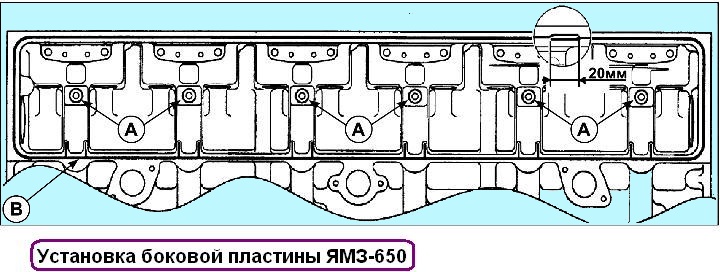 Instalación de la placa lateral del YaMZ-650
