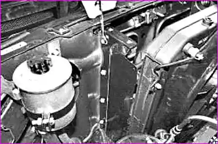 Снятие верхнего щитка радиатора