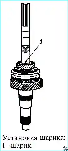 Установка шестерни с зубчатым венцом 5 передачи на вторичный вал