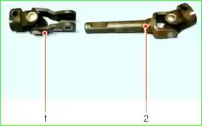 Снятие и установка карданного вала рулевого управления