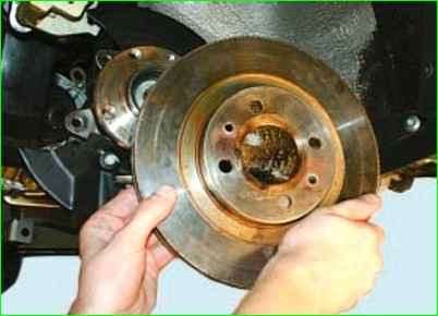 Замена диска тормозного механизма переднего колеса