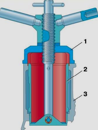 Знімач для випресування гільзи з блоку циліндрів