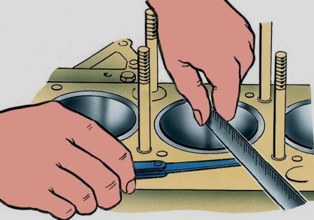 Measuring the case protrusion above the block plane 