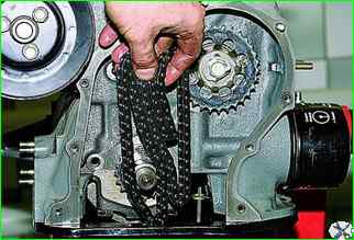 How to replace the chain and sprockets of the camshaft drive VAZ-21214