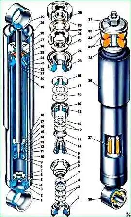 Амортизаторы передней и задней подвесок