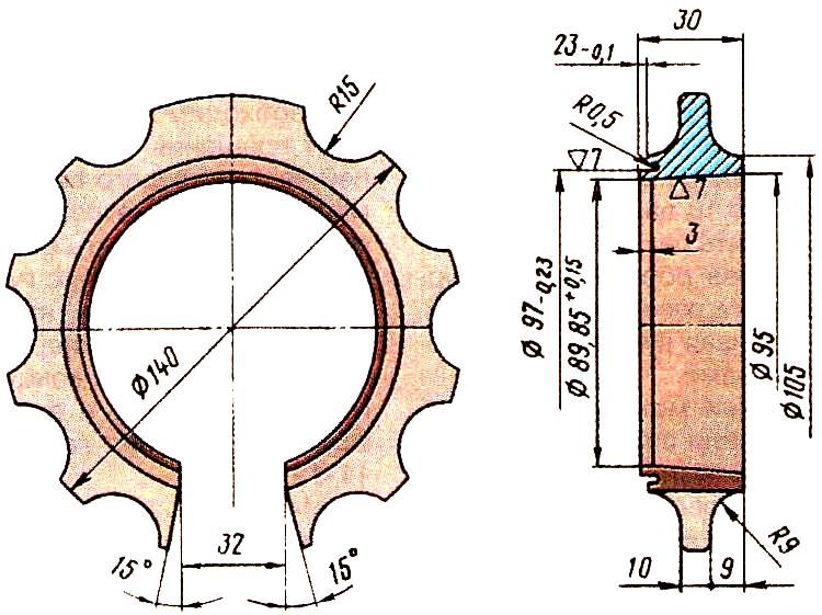 Приспособление модели 2493 для сжатия поршневых колец при установке рейки- поршня в цилиндр