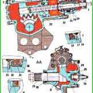 Zusammenbau des Lenkmechanismus ZIL-5301
