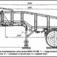 Design and maintenance of the MAZ-5232V semi-trailer dump truck
